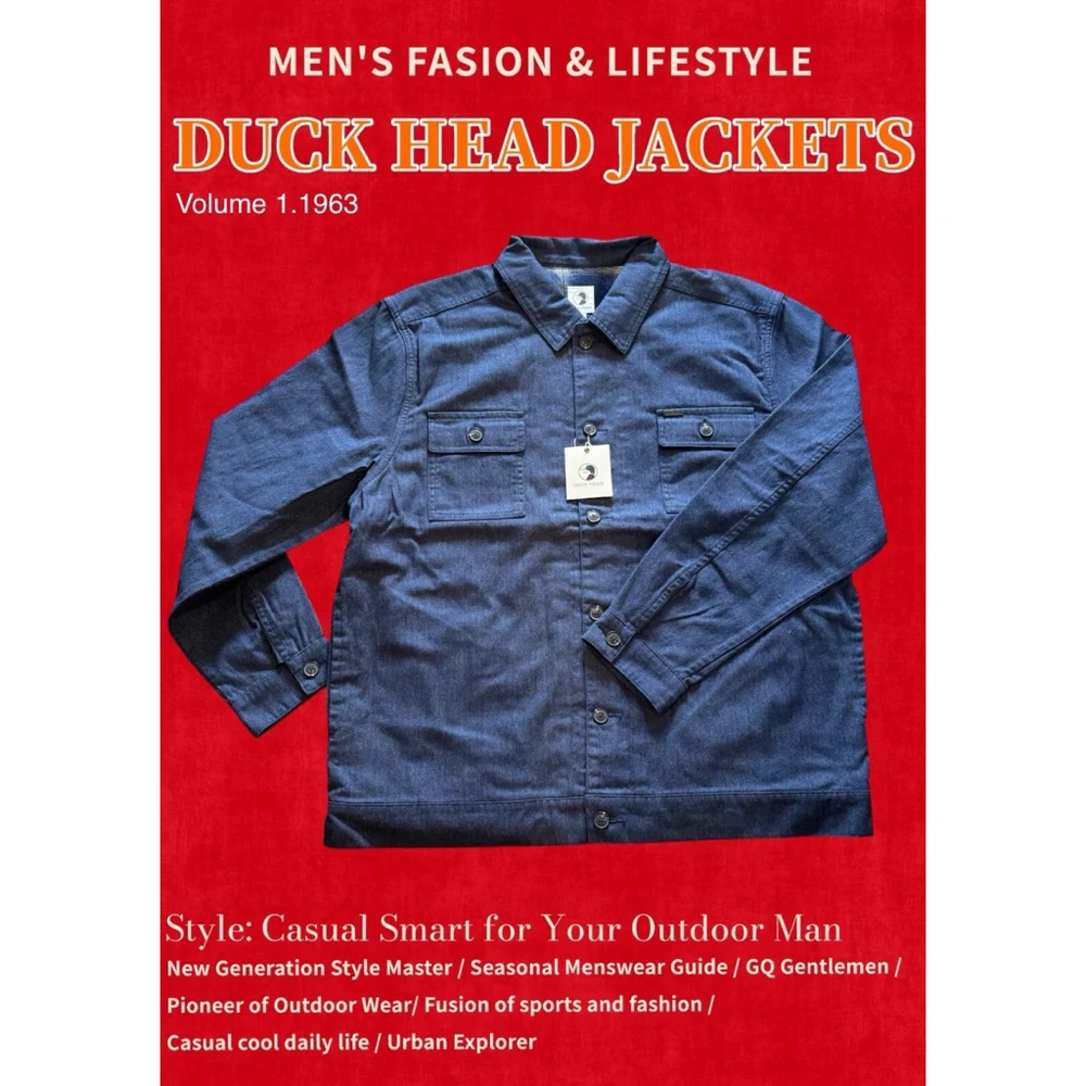 Duck Head Men's Lightweight Shirt Jacket in Navy Blue